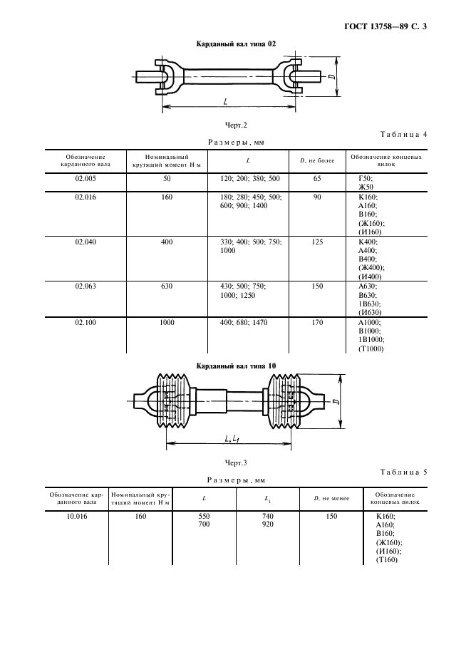 ГОСТ 13758-89 Валы карданные сельскохозяйственных машин. Технические условия (фото 4 из 19)