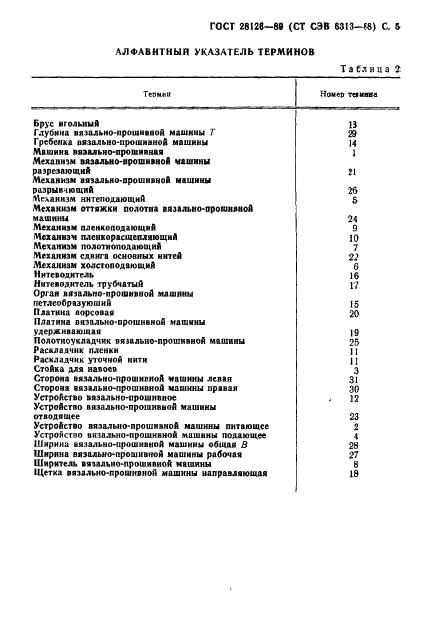 ГОСТ 28126-89 Машины вязально-прошивные. Термины и определения (фото 6 из 7)