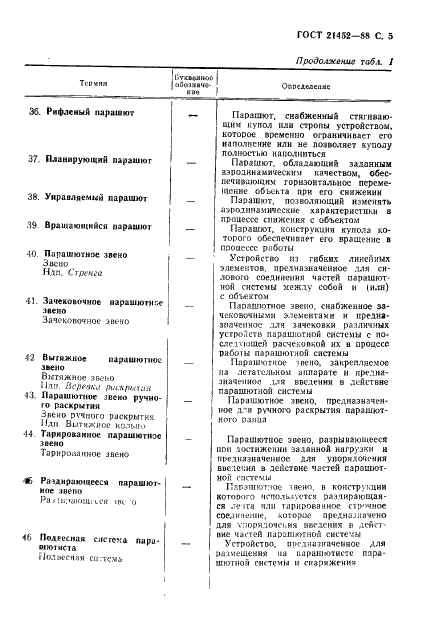 ГОСТ 21452-88 Системы парашютные. Термины и определения (фото 6 из 17)