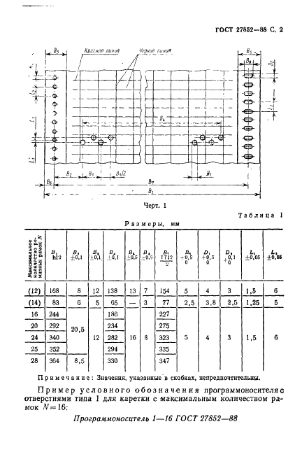 ГОСТ 27852-88 Программоносители ремизоподъемных кареток. Типы и основные размеры (фото 3 из 8)