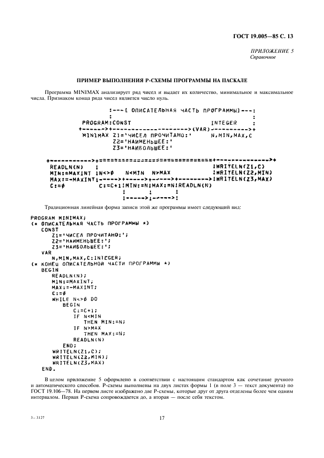 ГОСТ 19.005-85 Единая система программной документации. Р-схемы алгоритмов и программ. Обозначения условные графические и правила выполнения (фото 13 из 13)