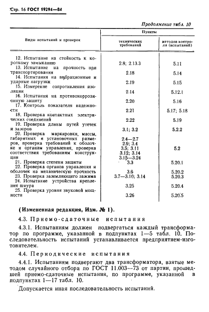 ГОСТ 19294-84 Трансформаторы малой мощности общего назначения. Общие технические условия (фото 17 из 33)