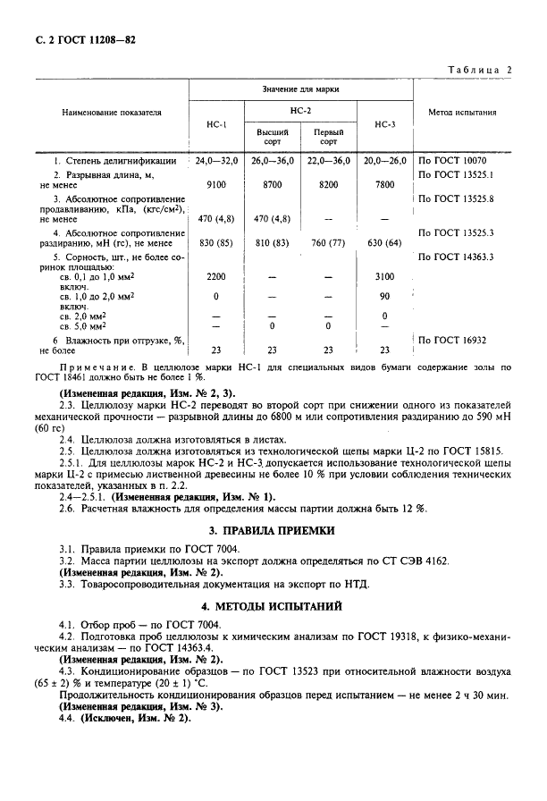 ГОСТ 11208-82 Целлюлоза древесная (хвойная) сульфатная небеленая. Технические условия (фото 3 из 6)
