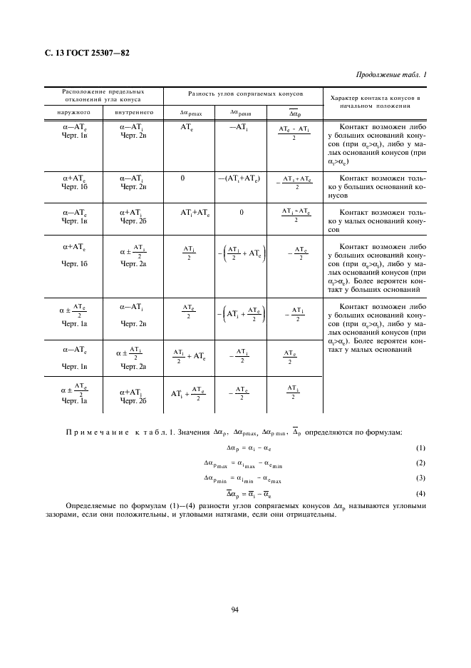 ГОСТ 25307-82 Основные нормы взаимозаменяемости. Система допусков и посадок для конических соединений (фото 13 из 24)