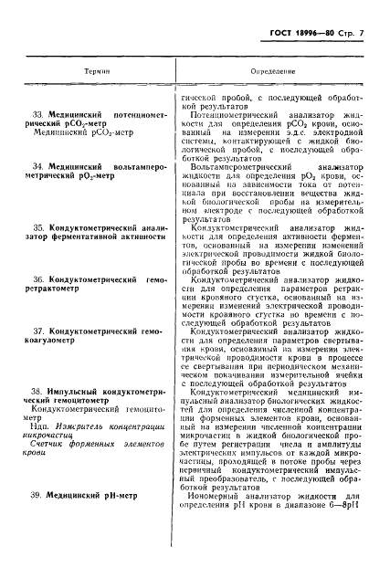 ГОСТ 18996-80 Анализаторы биологических жидкостей медицинские. Термины и определения (фото 9 из 22)