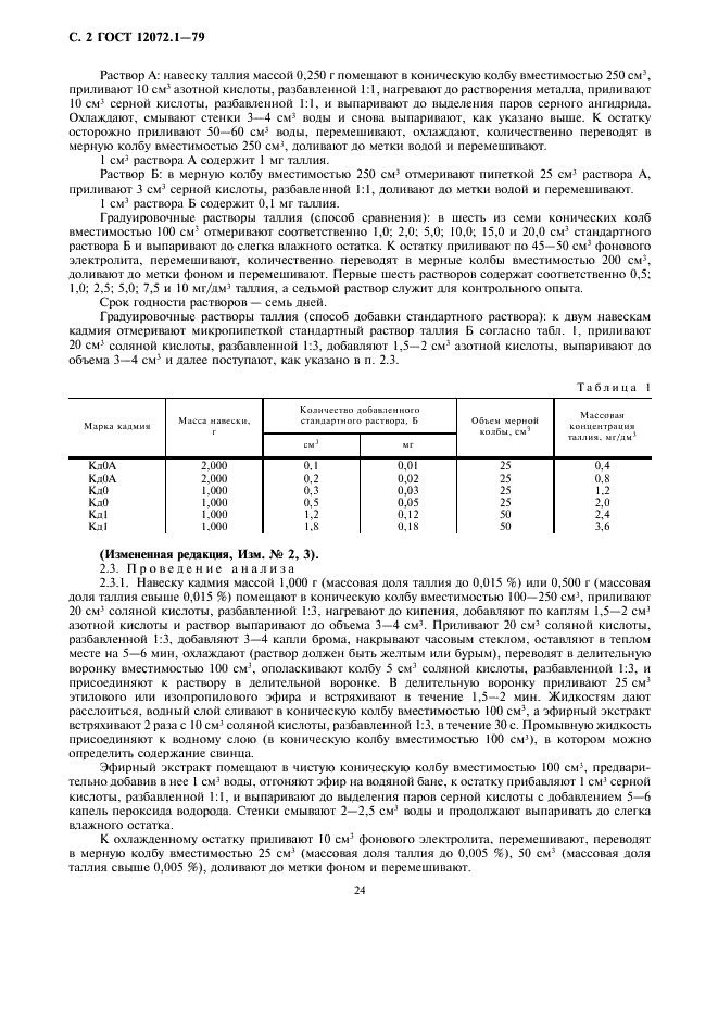 ГОСТ 12072.1-79 Кадмий. Методы определения таллия (фото 2 из 5)