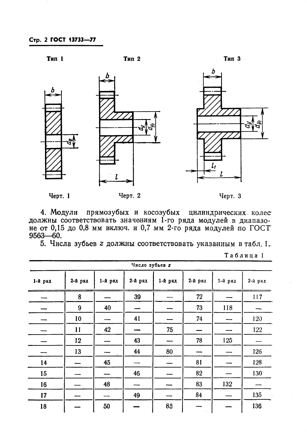 ГОСТ 13733-77 Колеса зубчатые цилиндрические мелкомодульные прямозубые и косозубые. Типы. Основные параметры и размеры (фото 4 из 8)