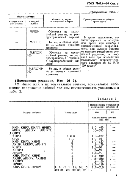 ГОСТ 7866.1-76 Кабели судовые с резиновой изоляцией в резиновой или свинцовой оболочке. Технические условия (фото 8 из 53)