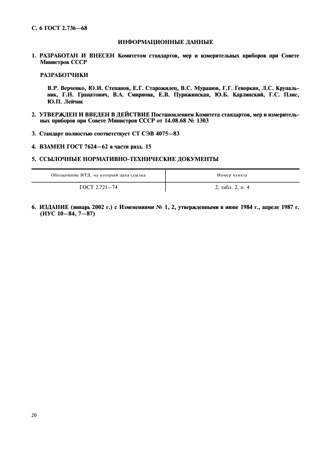 ГОСТ 2.736-68 Единая система конструкторской документации. Обозначения условные графические в схемах. Элементы пьезоэлектрические и магнитострикционные; линии задержки (фото 6 из 6)