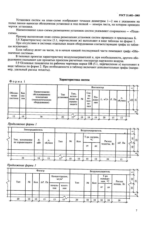 ГОСТ 21.602-2003 Система проектной документации для строительства. Правила выполнения рабочей документации отопления, вентиляции и кондиционирования (фото 10 из 38)