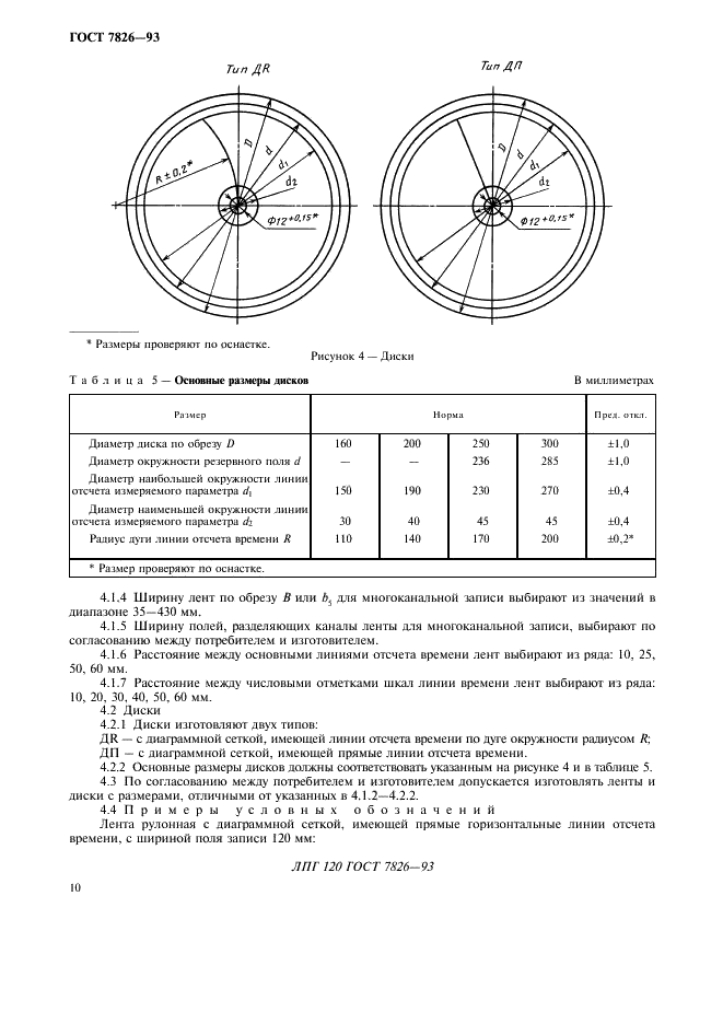 ГОСТ 7826-93 Ленты и диски диаграммные регистрирующих приборов. Общие технические условия (фото 12 из 19)