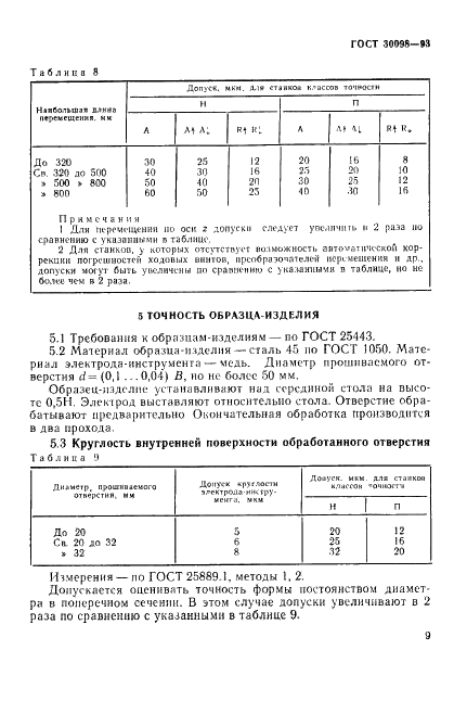ГОСТ 30098-93 Станки электроэрозионные копировально-прошивочные. Основные размеры. Нормы точности (фото 12 из 14)