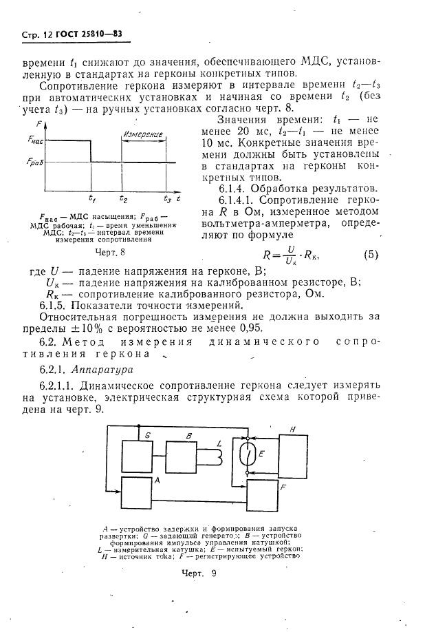 ГОСТ 25810-83 Контакты магнитоуправляемые герметизированные. Методы измерений электрических параметров (фото 13 из 20)