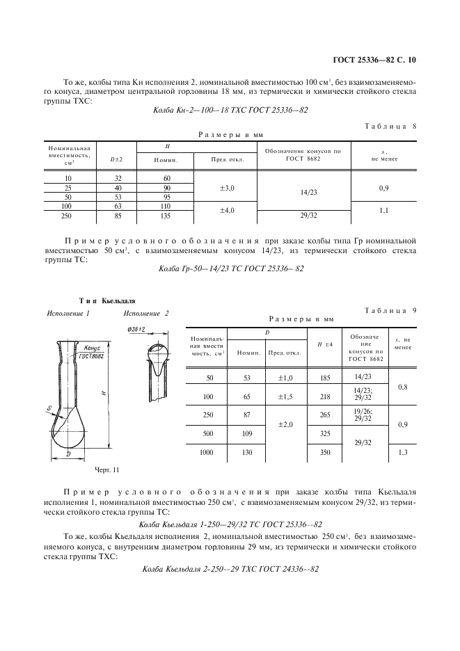ГОСТ 25336-82 Посуда и оборудование лабораторные стеклянные. Типы, основные параметры и размеры (фото 11 из 104)