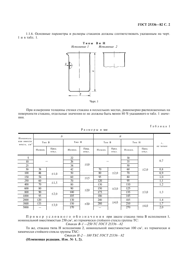 ГОСТ 25336-82 Посуда и оборудование лабораторные стеклянные. Типы, основные параметры и размеры (фото 3 из 104)