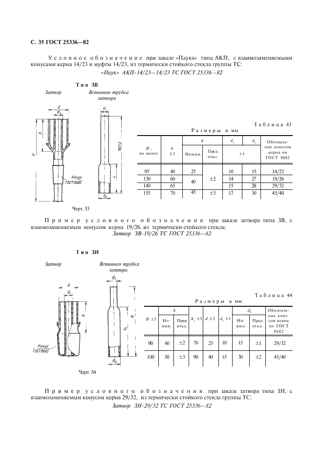 ГОСТ 25336-82 Посуда и оборудование лабораторные стеклянные. Типы, основные параметры и размеры (фото 36 из 104)