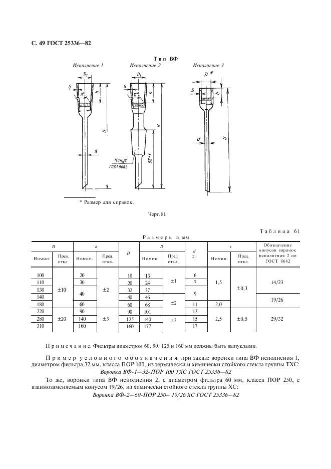 ГОСТ 25336-82 Посуда и оборудование лабораторные стеклянные. Типы, основные параметры и размеры (фото 50 из 104)