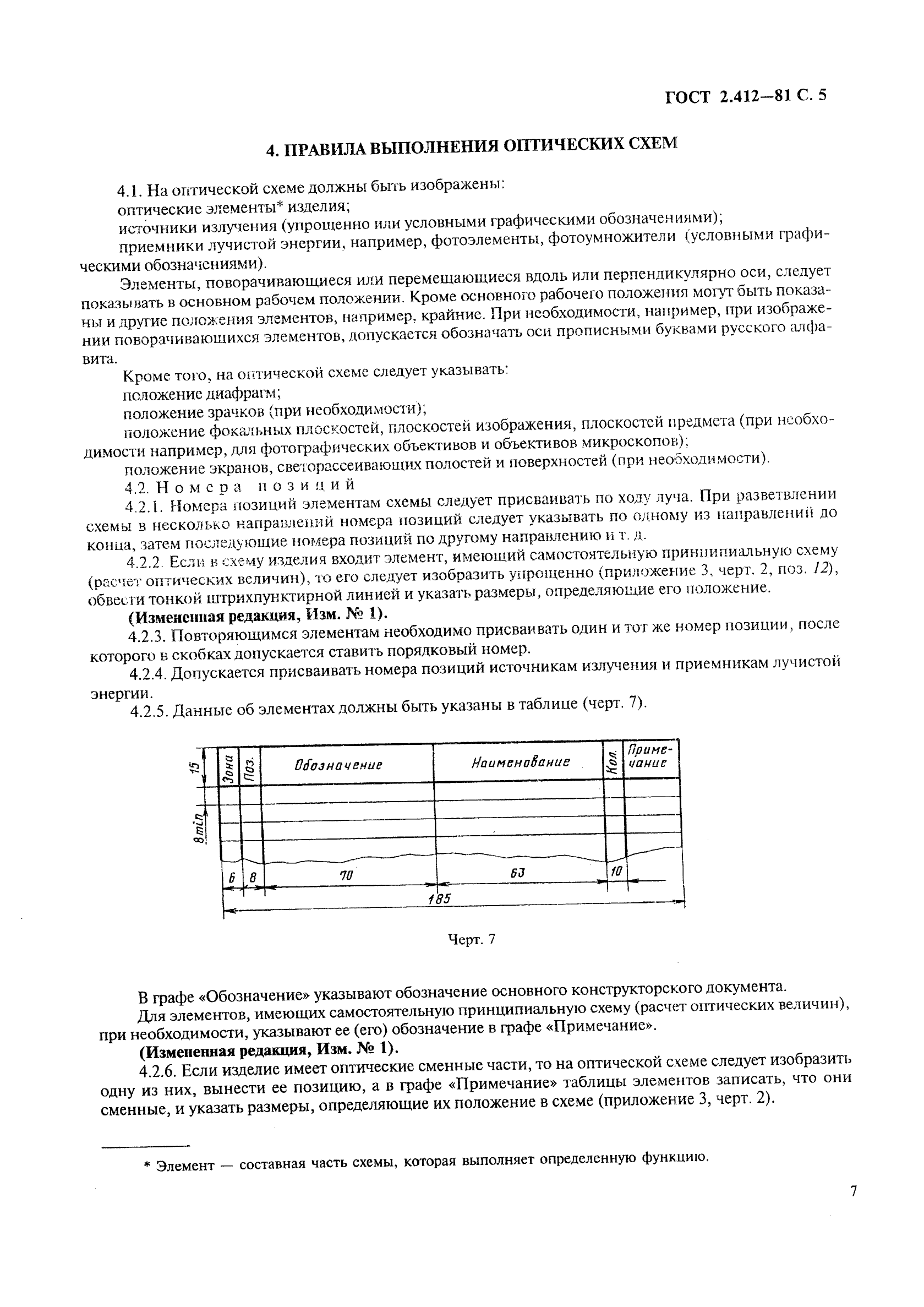 ГОСТ 2.412-81 Единая система конструкторской документации. Правила выполнения чертежей и схем оптических изделий (фото 7 из 14)
