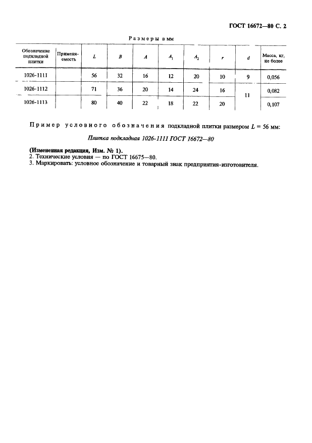 ГОСТ 16672-80 Плитки подкладные удлиненные. Конструкция и размеры (фото 3 из 4)