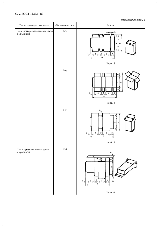 ГОСТ 12303-80 Пачки из картона, бумаги и комбинированных материалов. Общие технические условия (фото 3 из 13)