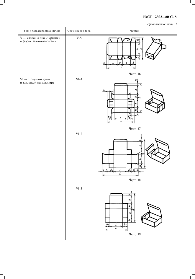 ГОСТ 12303-80 Пачки из картона, бумаги и комбинированных материалов. Общие технические условия (фото 6 из 13)