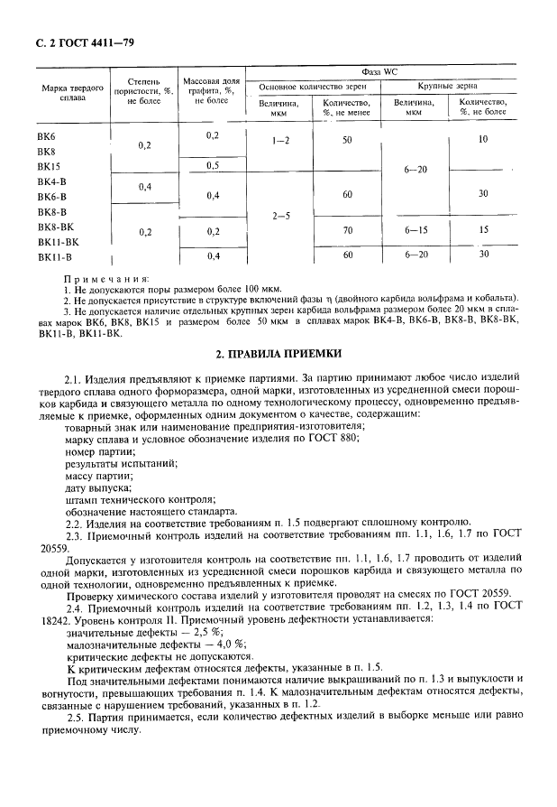 ГОСТ 4411-79 Изделия твердосплавные для горного инструмента. Технические условия (фото 3 из 7)