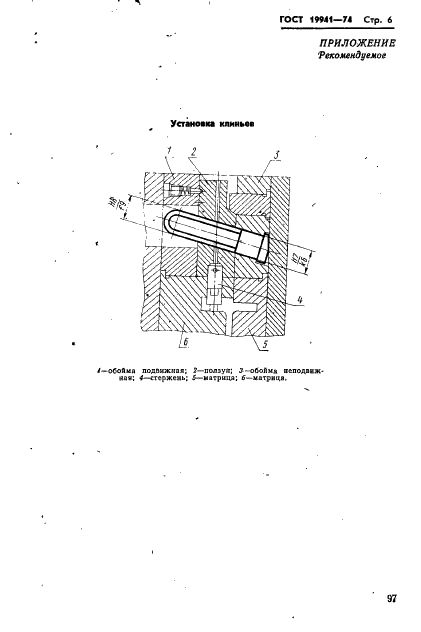 ГОСТ 19941-74 Клинья для ползунов пресс-форм литья под давлением. Конструкция и размеры (фото 6 из 7)