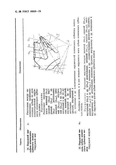 ГОСТ 19325-73 Передачи зубчатые конические. Термины, определения и обозначения (фото 27 из 89)
