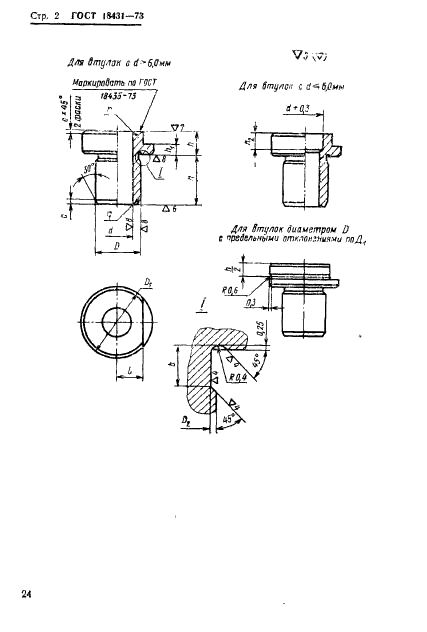 ГОСТ 18431-73 Втулки кондукторные сменные. Конструкция и размеры (фото 2 из 14)