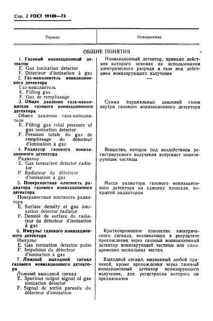 ГОСТ 19189-73 Детекторы ионизирующих излучений газовые ионизационные. Термины и определения (фото 3 из 23)