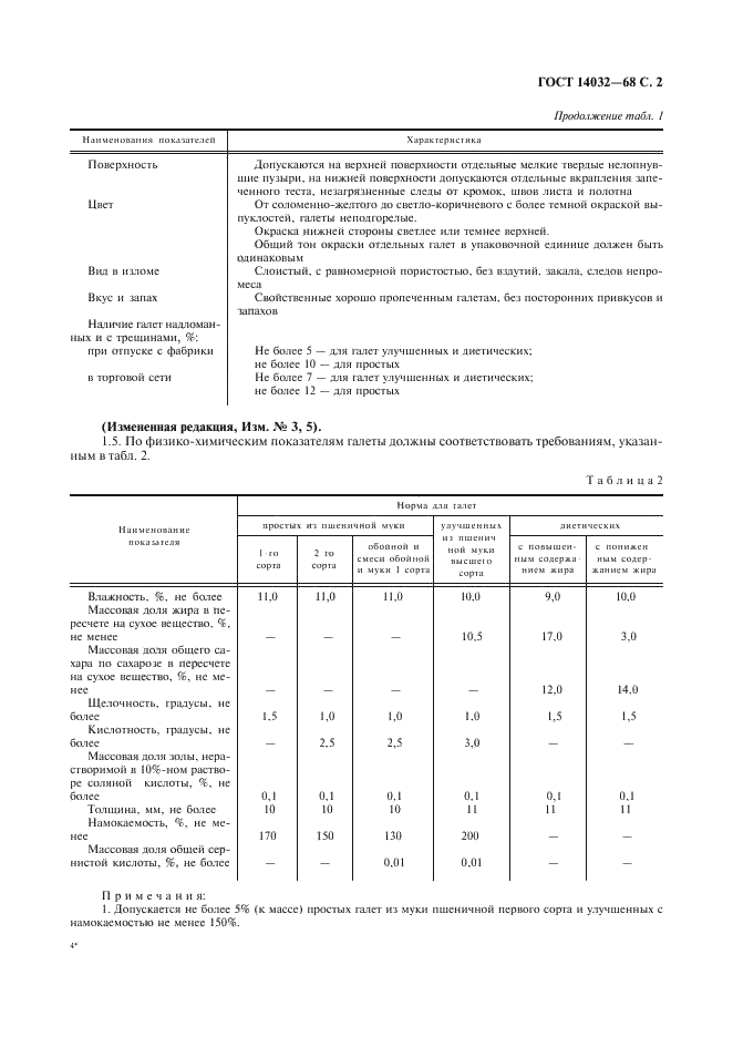 ГОСТ 14032-68 Галеты. Технические условия (фото 3 из 8)