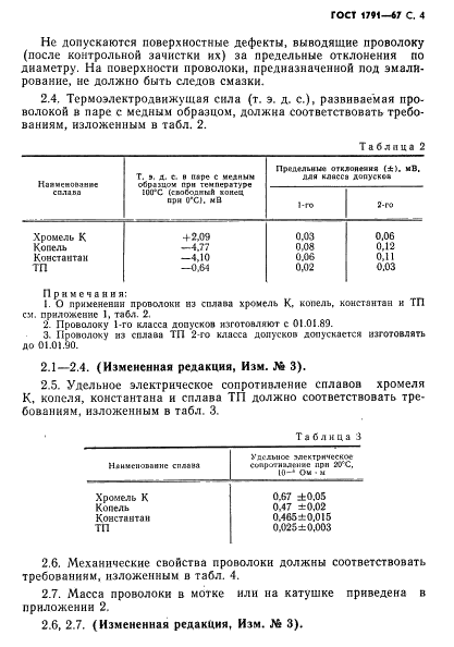 ГОСТ 1791-67 Проволока из никелевого и медно-никелевых сплавов для удлиняющих проводов к термоэлектрическим преобразователям. Технические условия (фото 5 из 18)