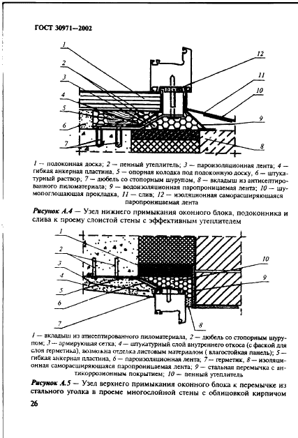 ГОСТ 30971-2002 Швы монтажные узлов примыканий оконных блоков к стеновым проемам. Общие технические условия (фото 31 из 63)