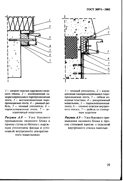 ГОСТ 30971-2002 Швы монтажные узлов примыканий оконных блоков к стеновым проемам. Общие технические условия (фото 34 из 63)