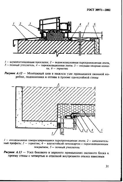 ГОСТ 30971-2002 Швы монтажные узлов примыканий оконных блоков к стеновым проемам. Общие технические условия (фото 36 из 63)