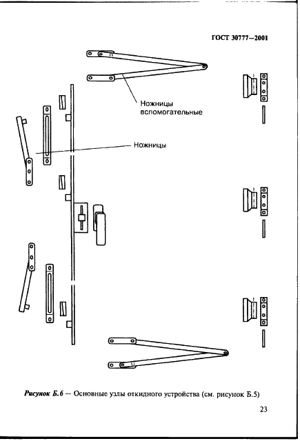 ГОСТ 30777-2001 Устройства поворотные, откидные и поворотно-откидные для оконных и балконных дверных блоков. Технические условия (фото 26 из 35)