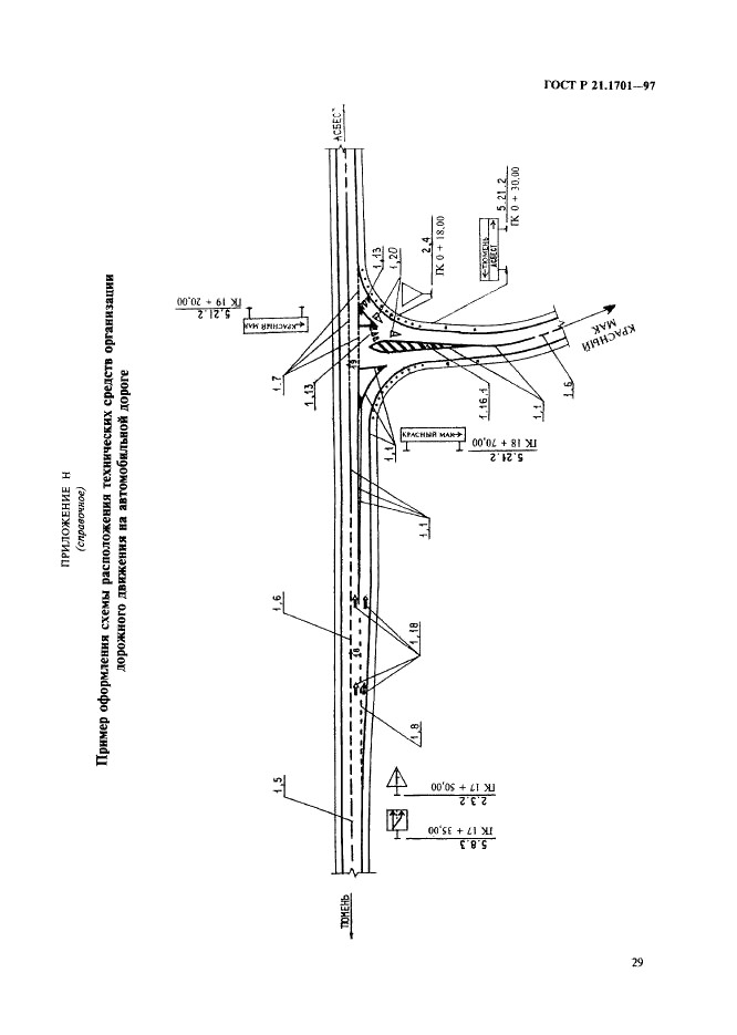 ГОСТ Р 21.1701-97 Система проектной документации для строительства. Правила выполнения рабочей документации автомобильных дорог (фото 32 из 34)