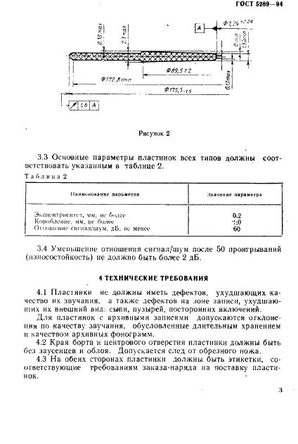 ГОСТ 5289-94 Грампластинки аналоговые. Общие технические условия (фото 6 из 15)