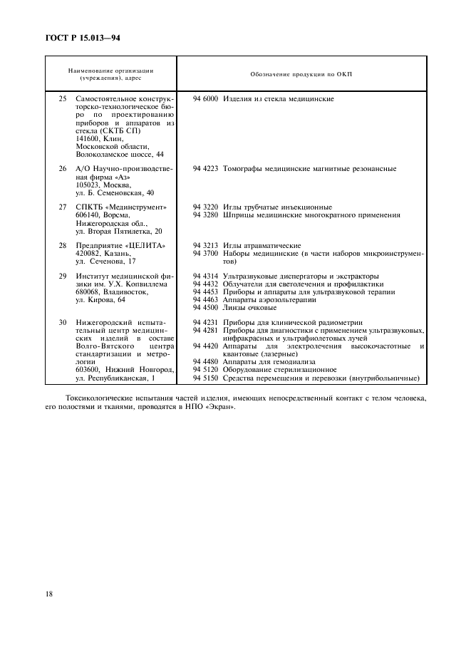 ГОСТ Р 15.013-94 Система разработки и постановки продукции на производство. Медицинские изделия (фото 20 из 28)