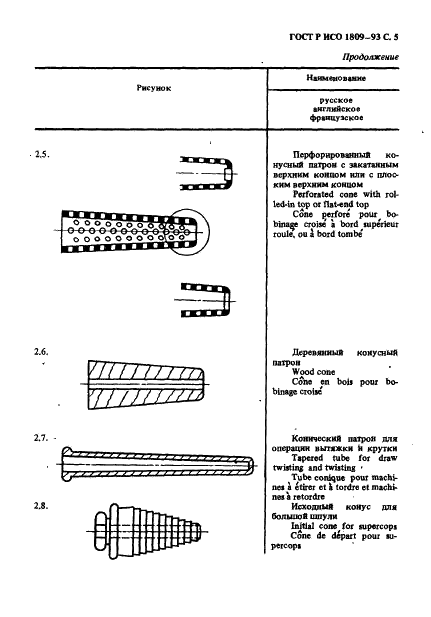 ГОСТ Р ИСО 1809-93 Машины текстильные и вспомогательное оборудование. Типы патронов для намотки. Номенклатура (фото 6 из 9)