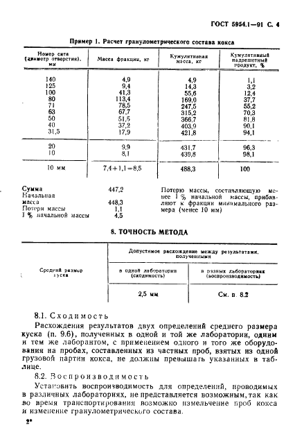 ГОСТ 5954.1-91 Кокс. Ситовый анализ класса крупности 20 мм и более (фото 5 из 13)