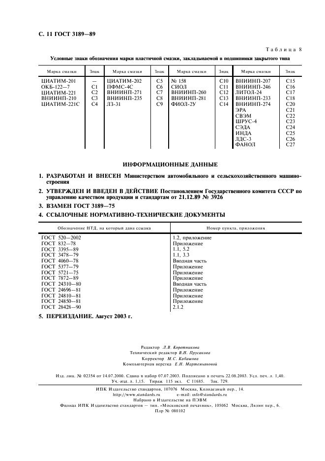 ГОСТ 3189-89 Подшипники шариковые и роликовые. Система условных обозначений (фото 12 из 12)