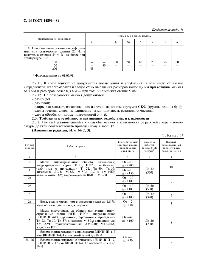 ГОСТ 14896-84 Манжеты уплотнительные резиновые для гидравлических устройств. Технические условия (фото 15 из 54)