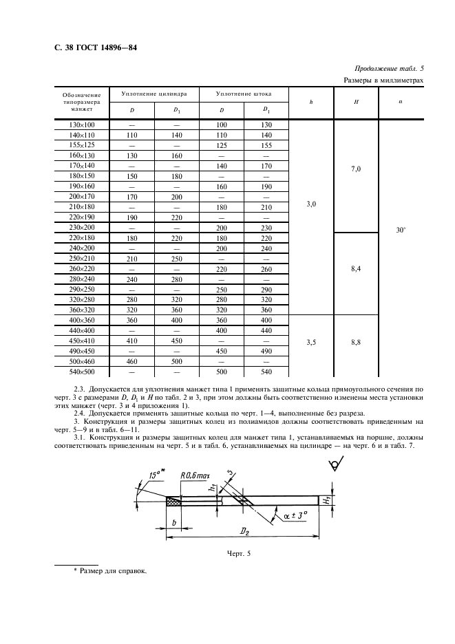 ГОСТ 14896-84 Манжеты уплотнительные резиновые для гидравлических устройств. Технические условия (фото 39 из 54)