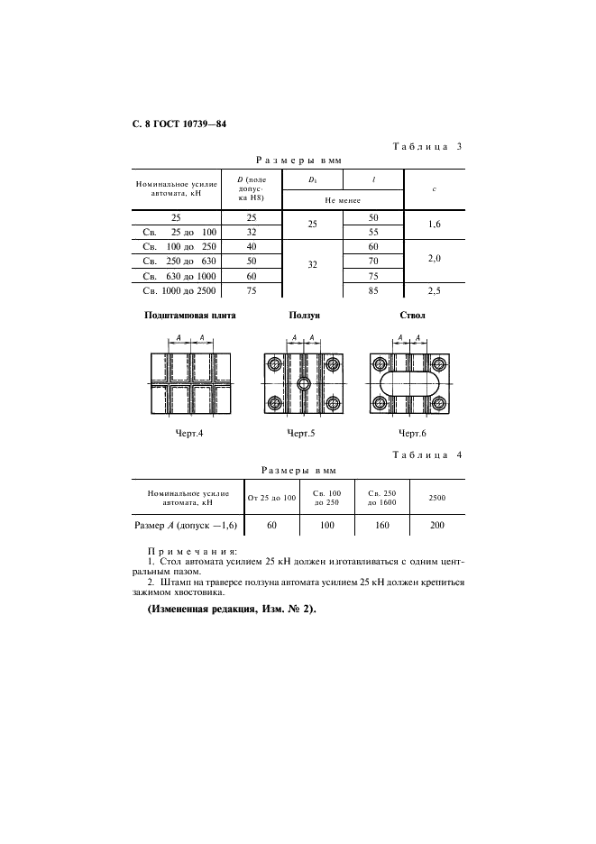 ГОСТ 10739-84 Автоматы листоштамповочные с нижним приводом. Параметры и размеры. Нормы точности (фото 9 из 19)