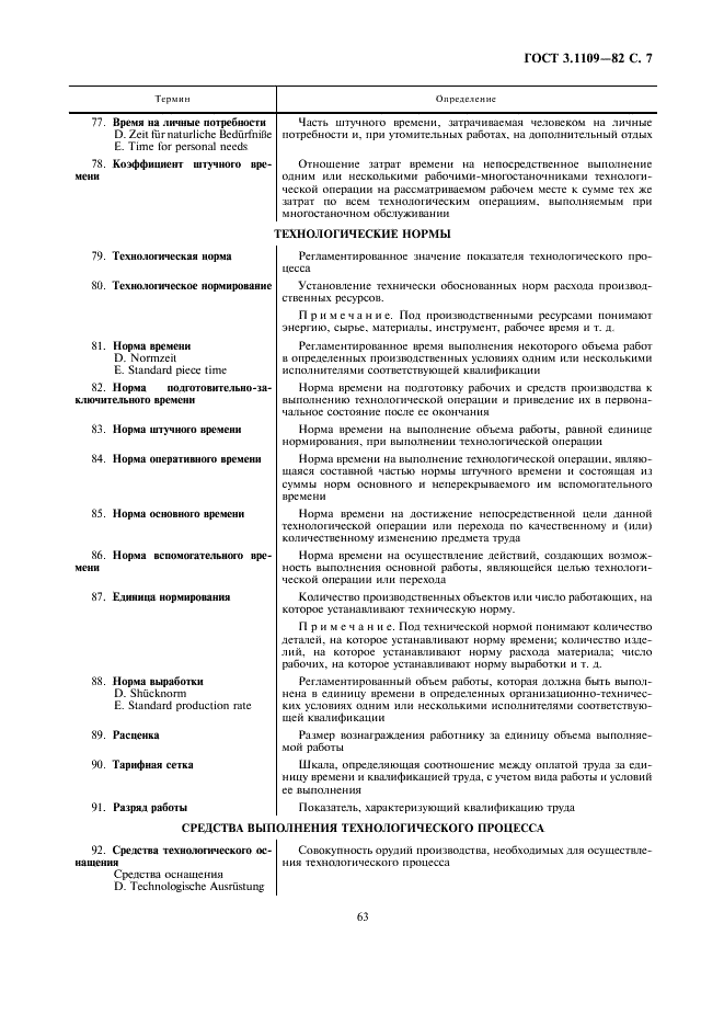 ГОСТ 3.1109-82 Единая система технологической документации. Термины и определения основных понятий (фото 7 из 14)