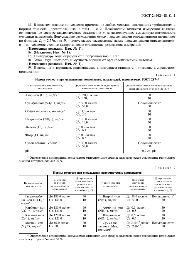 ГОСТ 24902-81 Вода хозяйственно-питьевого назначения. Общие требования к полевым методам анализа (фото 3 из 4)
