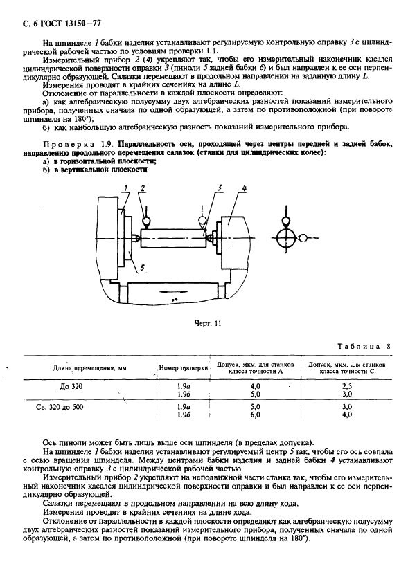 ГОСТ 13150-77 Станки зубошлифовальные горизонтальные для цилиндрических колес. Нормы точности (фото 7 из 15)