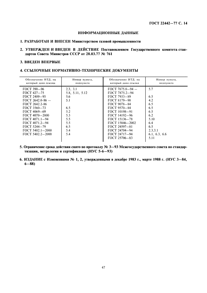 ГОСТ 22442-77 Изделия огнеупорные для стабилизирующих камер газовых горелок. Технические условия (фото 14 из 14)