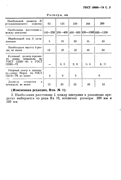 ГОСТ 19660-74 Станки токарные затыловочные. Основные размеры (фото 3 из 4)